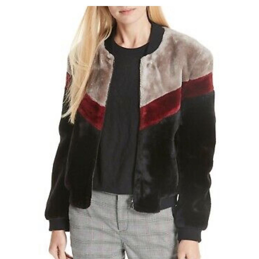 Joie faux fur / fuzzy bomber jacket
